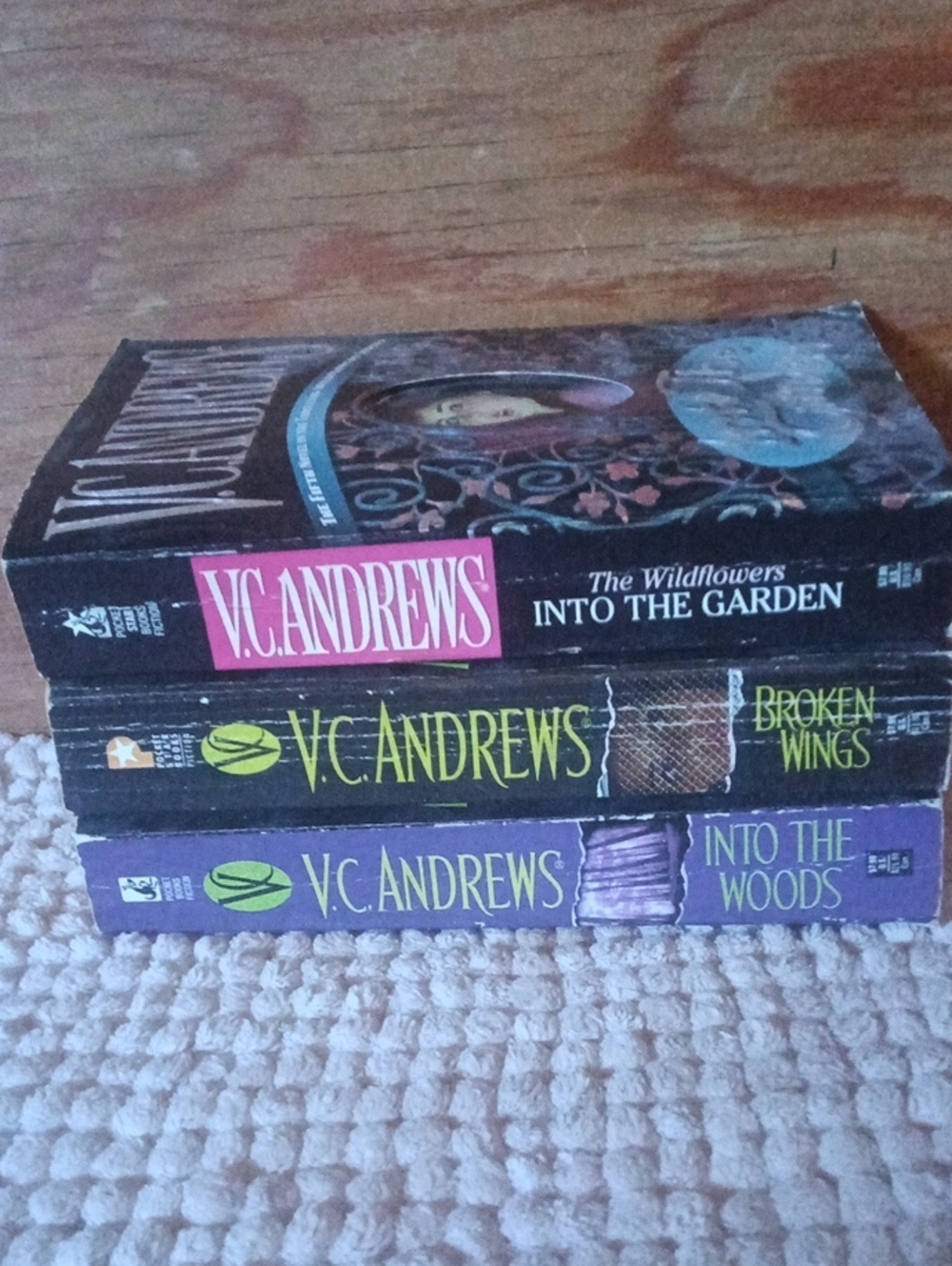 Paperback Book Lot Of 3 - Purple/Black/Green Covers